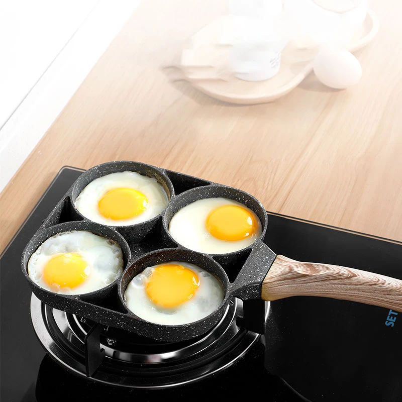 Household Four-hole Frying Pan Kitchen Pan Non-stick Pan Breakfast