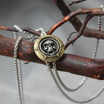 

Original design bolotie alloy skull bolo tie for men personality neck tie fashion accessory