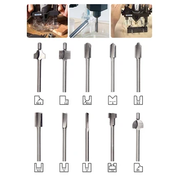 

Rotary Tools Router Bits Supplies 10pcs 1/8inch Shank Milling Trimming