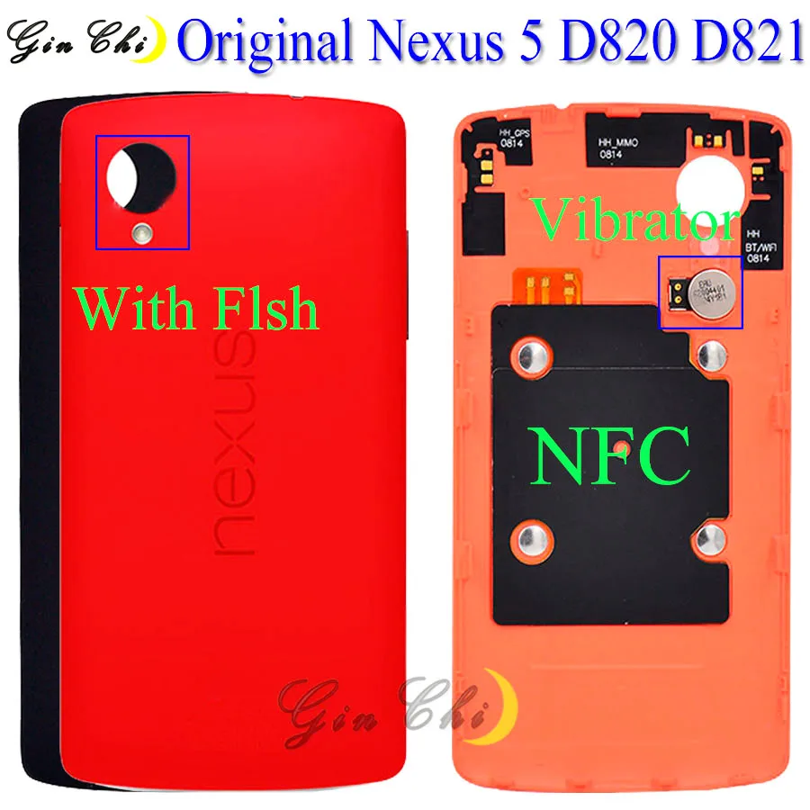 

Original For LG D820 Battery Cover NEXUS 5X back cover glass door Case Rear D821 Housing For LG NEXUS 5 battery Cover with NFC