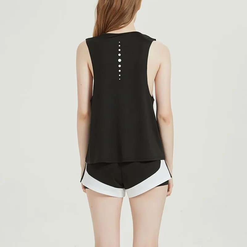 Женская рубашка без рукавов майка для тренировок топ фитнеса и йоги кроп бега