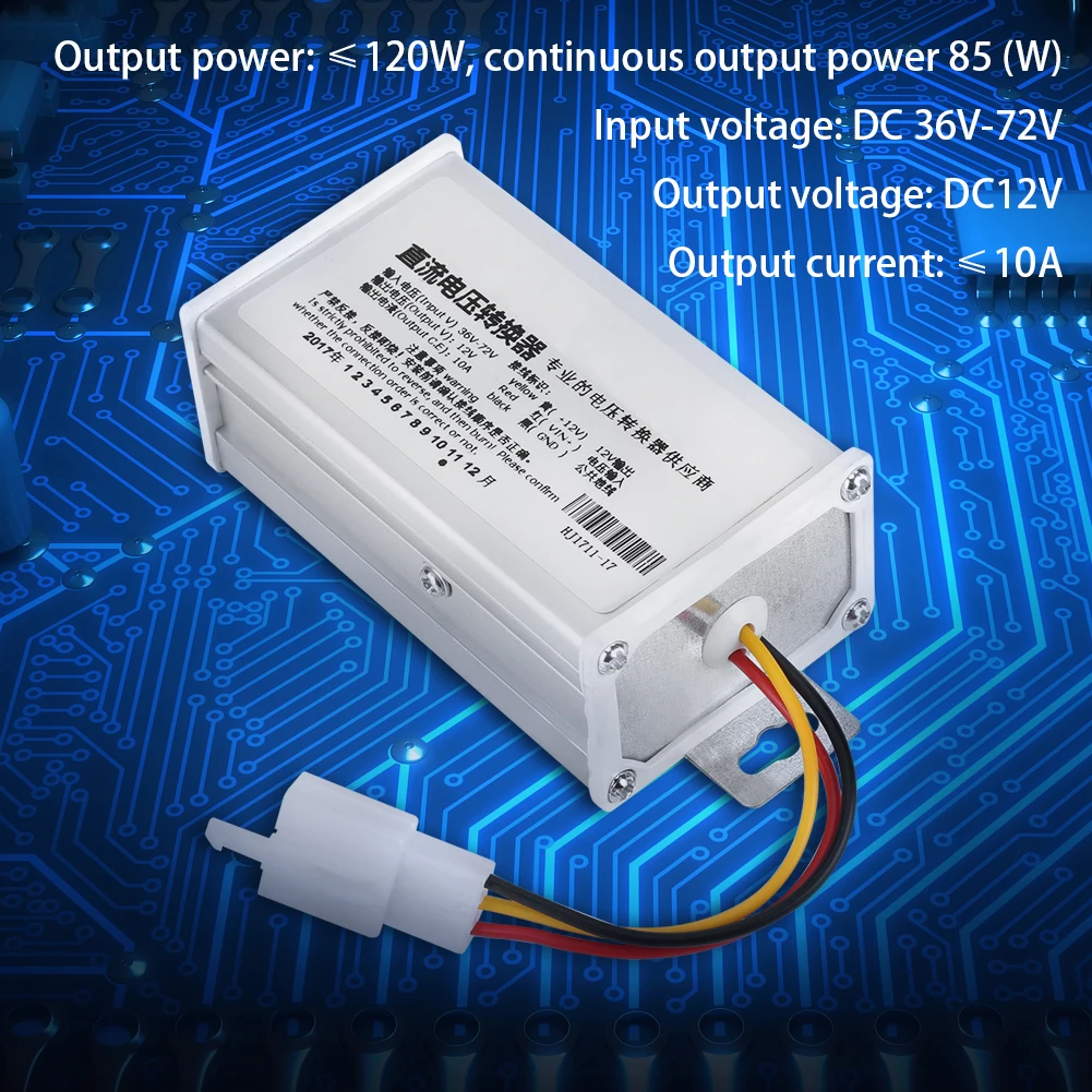 DC 36 V-72 V-12 V 10A 120 Вт конвертер адаптер трансформатор для электрического скутера конвертер Напряжение регулятор