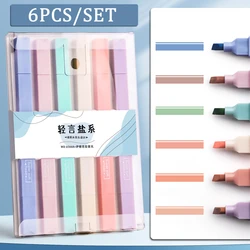 Juego de rotuladores Morandi de doble punta para estudiantes, suministros de oficina y escuela, 6 colores, papelería, 6 unids/set