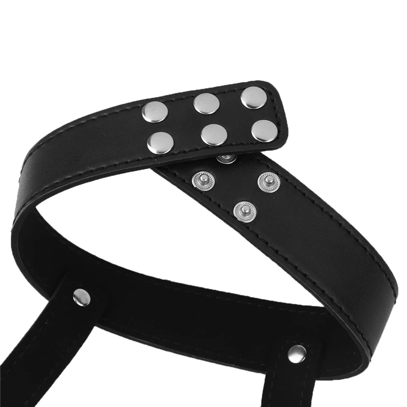 Женский ремень с лямкой на шее черный из искусственной кожи Регулируемыми