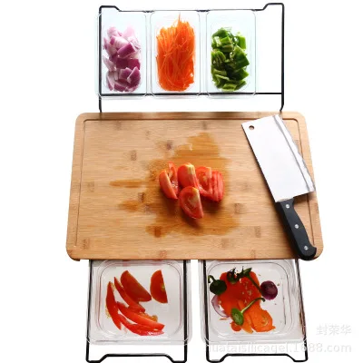 

Cutting Board With Trays Multi-functional with 5 Draws Can Be Used for Storage kitchen Multi-function cutting board with storage