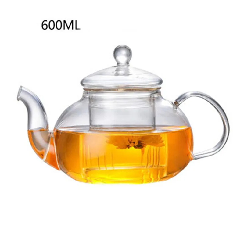 600ml teapot XMT-HOME подставка для чайника со свечей колба для подогрева чая цветок Жасмин чайная сковорода для выпекания чайник нагревательные свечи - Цвет: 600ml teapot