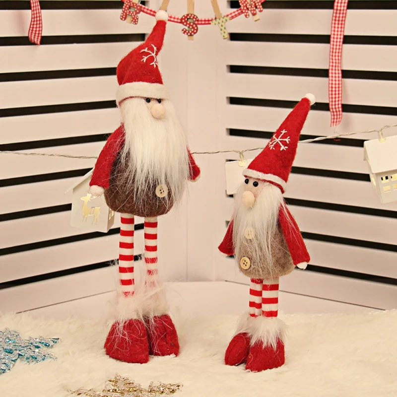Плюшевые куклы с телескопическими ножками, стоящая фигурка, украшения для детей, праздничные подарки, игрушки