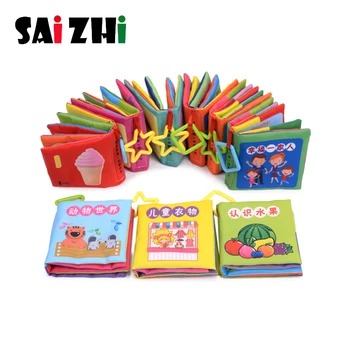 

Saizhi Cloth Baby Book Intelligence Development Educational Toy Soft Animal Cloth Book Learning Cognize Book For Kids Quiet Book
