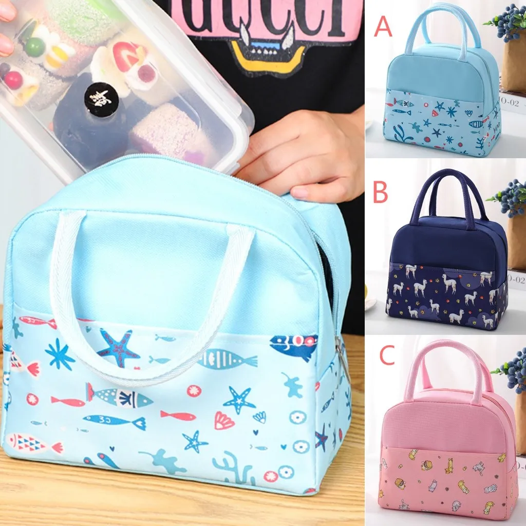 Unisex Simple Style Cute Cartoon Large Capacity Waterproof Lunch Bag Lunch Bags For Women Loncheras Para Mujer Термосумка