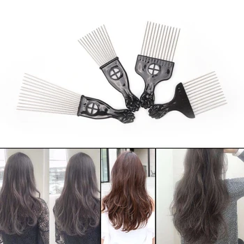 

Practical 4 Size Black Metal Salon Use African American Pick Comb Hair Combs Afro Hair Comb For Hairdressing Styling Tool