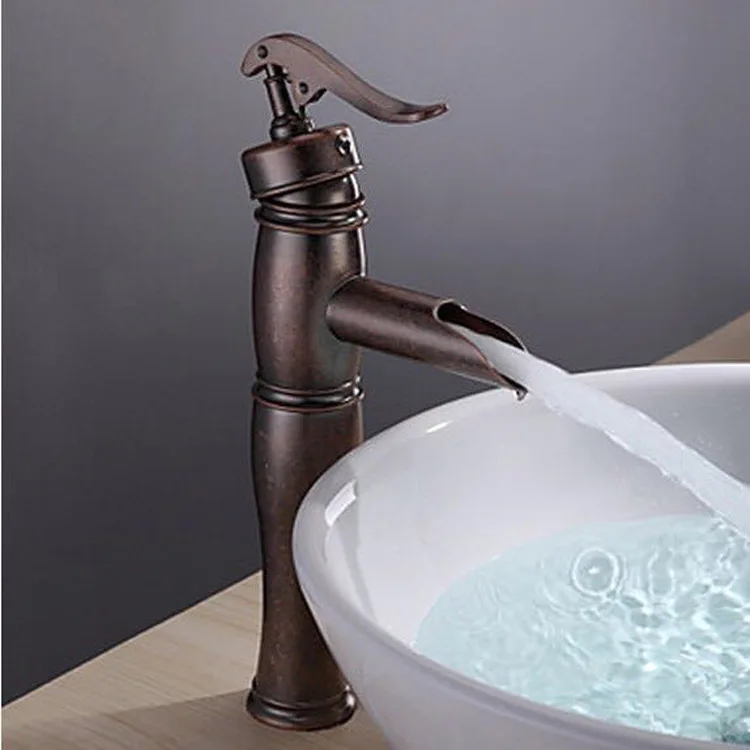Yiyu Brand Copper Cold And Hot Water Face Pot Faucet Bamboo Slab