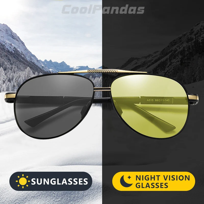 CoolPandas Брендовые мужские авиационные солнцезащитные очки фотохромные HD день ночное видение Drivng поляризованные очки женские очки gafas sol mujer