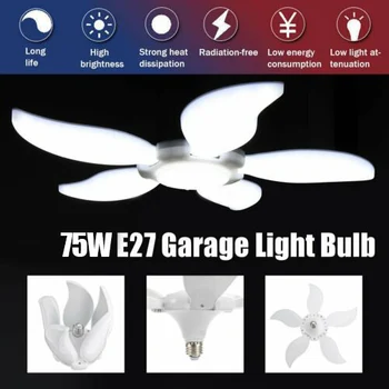 

LED Garage Light Bulbs Deformable 5-Blades Ceiling Fixture Light Foldable Workshop Lamp TSH Shop