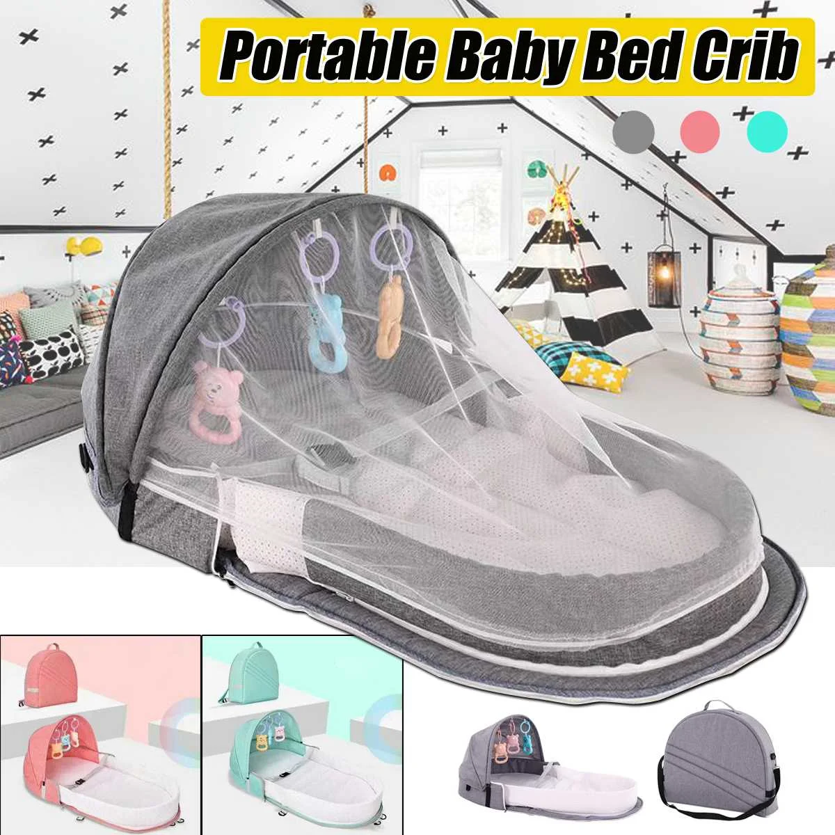 portable baby bed with mosquito net