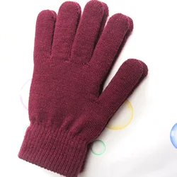 2021 Winter Women Cashmere Knitted Gloves Autumn Hand Warmer Thicken Lining Full Fingered Mittens Skiing Short Wrist Gloves