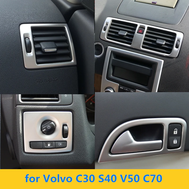 Auto Innen Edelstahl Dekoration Trim für Volvo C30 S40 V50 C70 Auto Styling  Zubehör|Interior Mouldings| - AliExpress