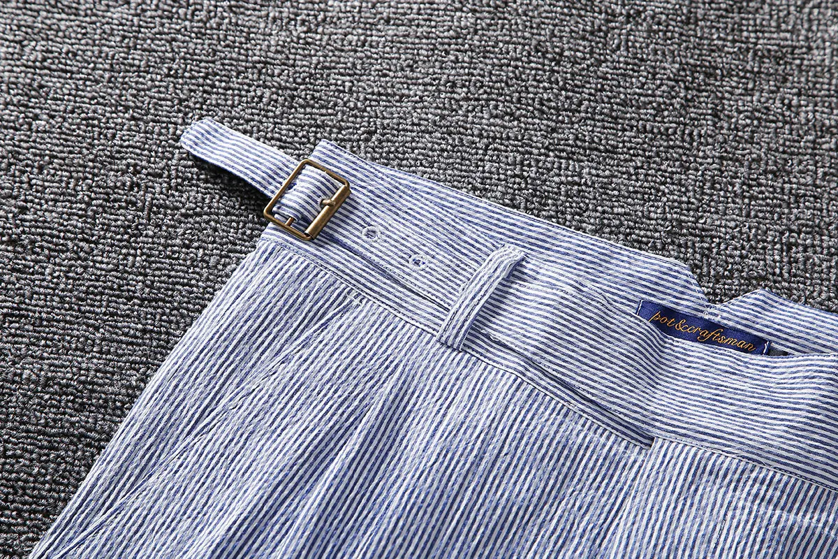 Home-made Gurkha Casual Five Minute Shorts For Men's Selection Of Pure Cotton Seersucker Fabric Slim Summer Street Snap 5XL