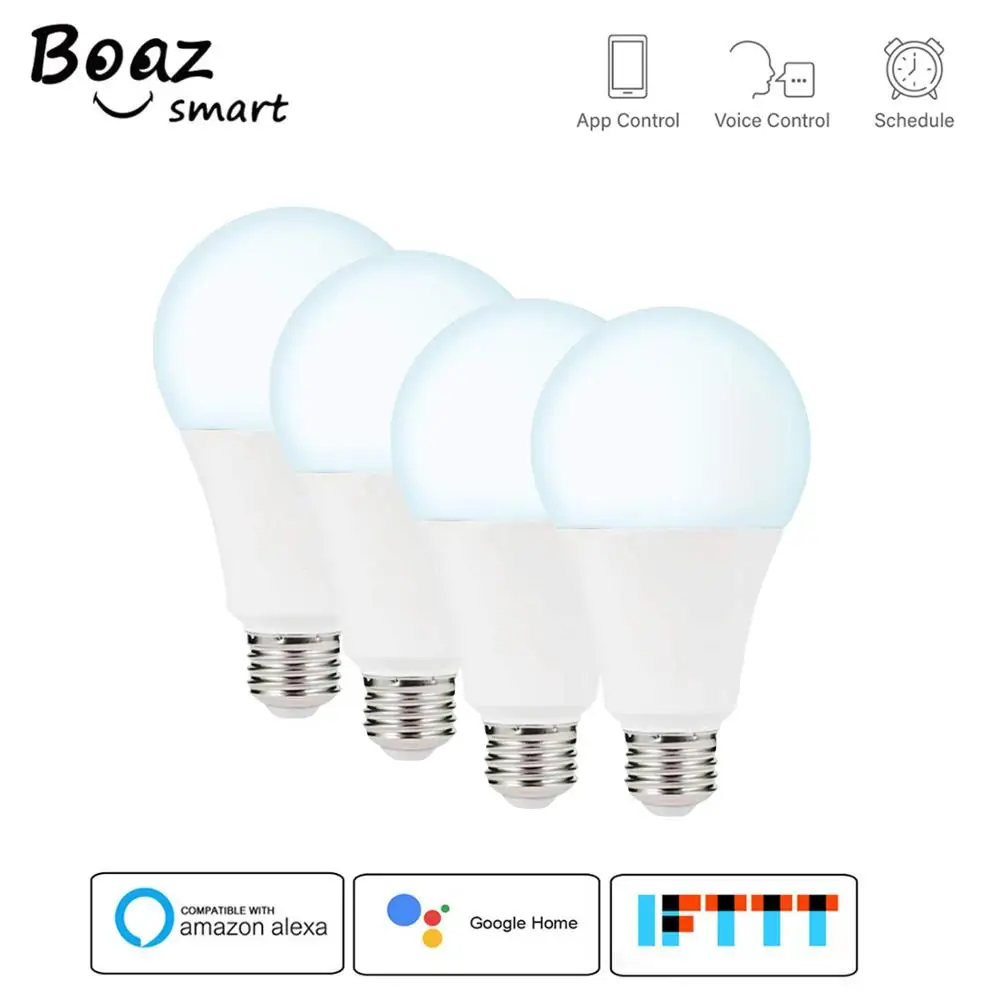 

E27 Smart Wifi LED Bulb Lights Energy Saving coolr changing Tuya Smart life remote conrol voice contolr Alexa Google Home 4 pcs