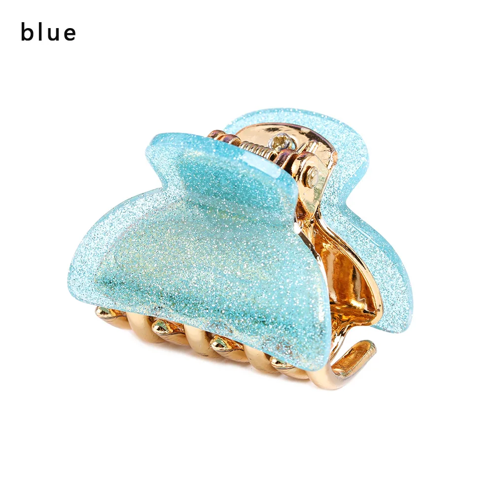 Blue 1 шт. яркие черные акриловые шпильки в форме бабочки, удерживающие заколки-крабы для волос, заколки для волос, профессиональная салонная укладка, инструменты - Цвет: Blue
