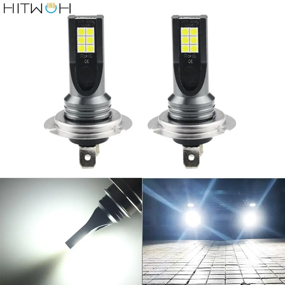 

HITWH H7 50W 12000Lm Beam 6000K Kit LED Fog Light Bulb Day Running Light LED Car Headlight Conversion Globes Bulbs