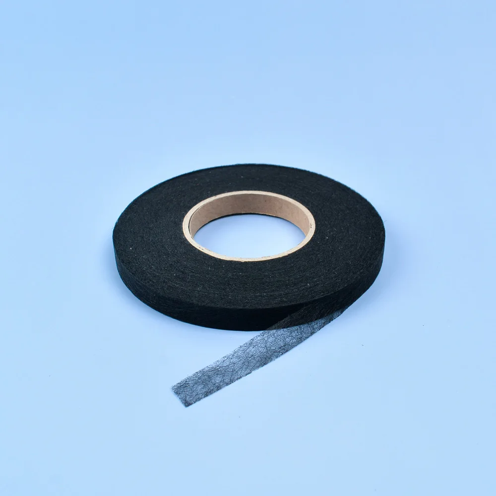 black 1cm 70 ярдов DIY Аксессуары Одежда Лоскутная Подкладка Ширина ткани с двухсторонней клеющей поверхностью ткань одежда двухсторонняя лента 1 см/1,5 см - Цвет: black 1cm