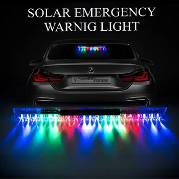 

21CM Car Solar Warning Lights 16 LED Anti rear-end collision flash lamp Car rear window Solar power Thunderbolt blinking Lights