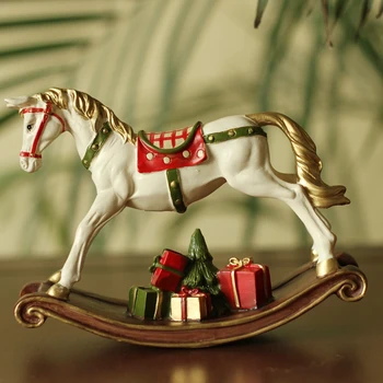 

Holiday Decoration Accessories Miniature Figurine Small Vintage Childhood Memory Horse Resin Crafts Desktop Display Small