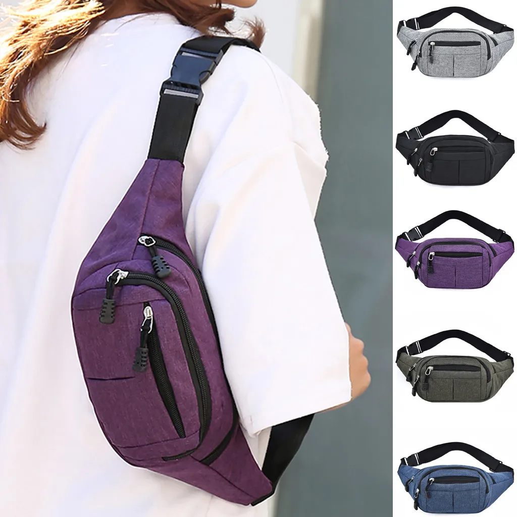 Men's And Women Simple Leisure Fashion Oxford Sport Fitness Waist Packs Outdoor Sport waist bag Bolsa Cintura For Man Woman