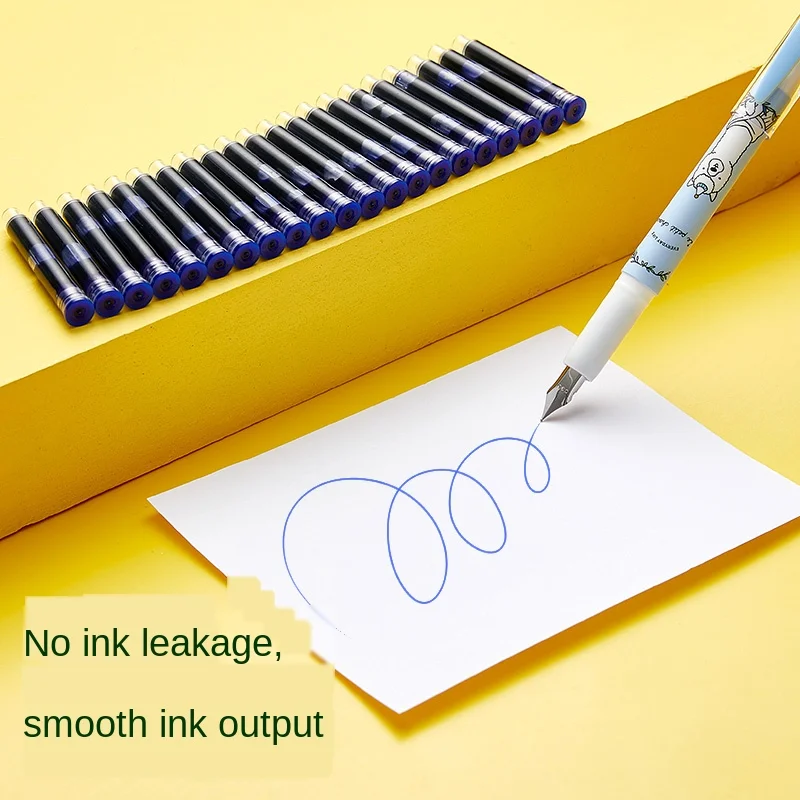 Elegant Black & Blue Fountain Pen Ink Cartridges - 30 Pack