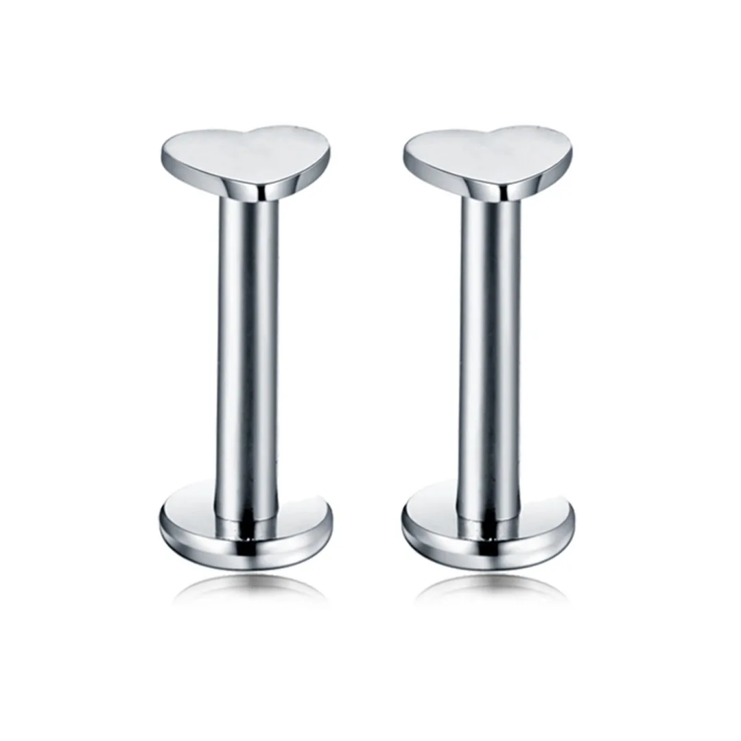 Zircon Crystal Labret Lip Piercing Jewelry For Women Men Punk Sexy Star Heart Stainless Steel Piercing Ear Cartilage Tragus