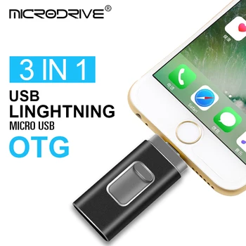 

Metal OTG Usb Flash Drive 16GB 32GB 64GB 128GB Pendrive External storage For iphone X 8 7 Plus 6 6s Plus 5S ipad Macbook