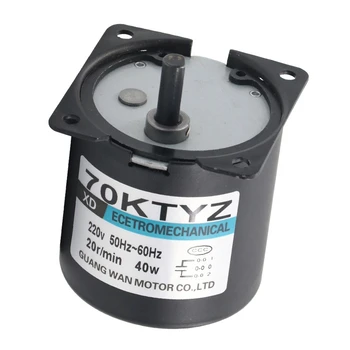 

220V AC 40W Low Speed Geared Motor 70KTYZ Permanent net Synchronous Motor Adjustable Direction High Torque Low Noise Motor