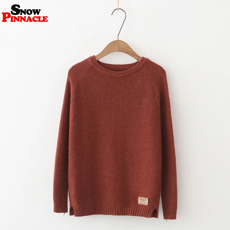 Women pullovers Autumn Winter Women Sweaters And Pullovers Plaid Thick Solid Knitting Sweater Female Loose knitwear