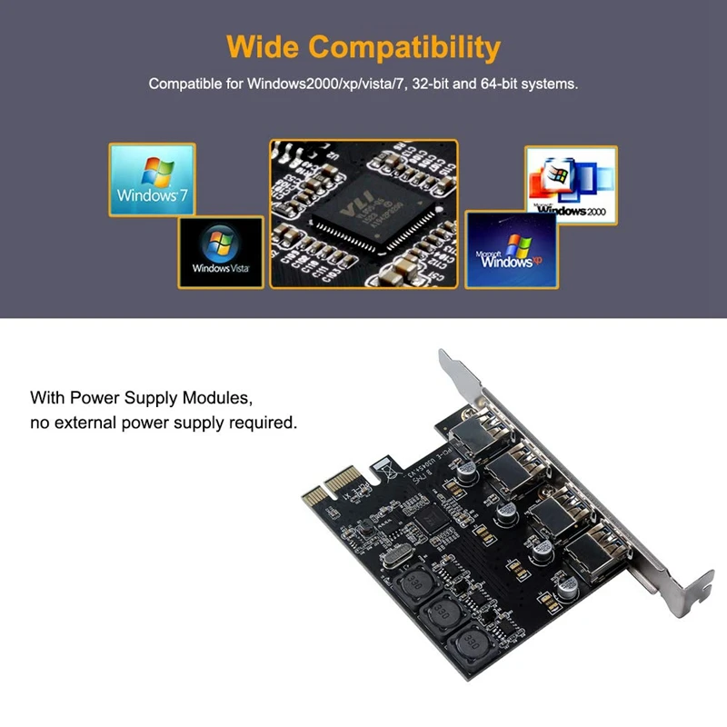 Четыре порта Usb 3,0 Супер быстрая 5 Гбит/с Pci-E Плата расширения Pci Express адаптер конвертер карта 6А блок питания для рабочего стола
