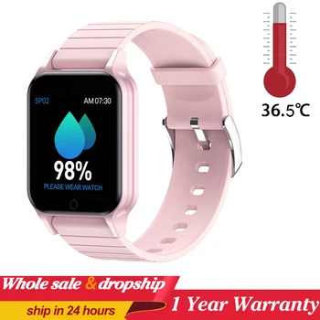 

T96 Smart Watch With Temperature Measure Heart Rate Blood Oxygen Pressure Monitor Sleep Tracking Watch Smart Men Women PK E66 T1