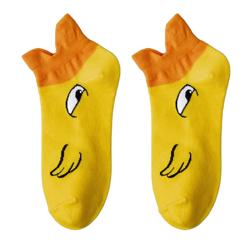 جوارب كاحل بطبعة بط وطيور ومبهجة