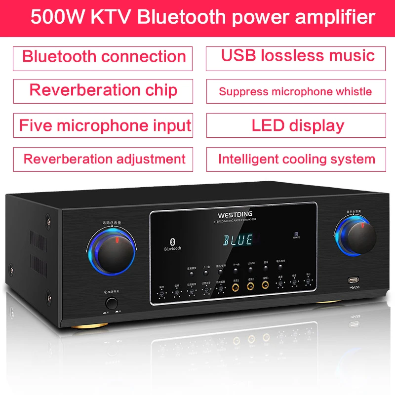 500w Highpower Karaoke Amplifier 383 Bluetooth Ktv Home Fever Grade