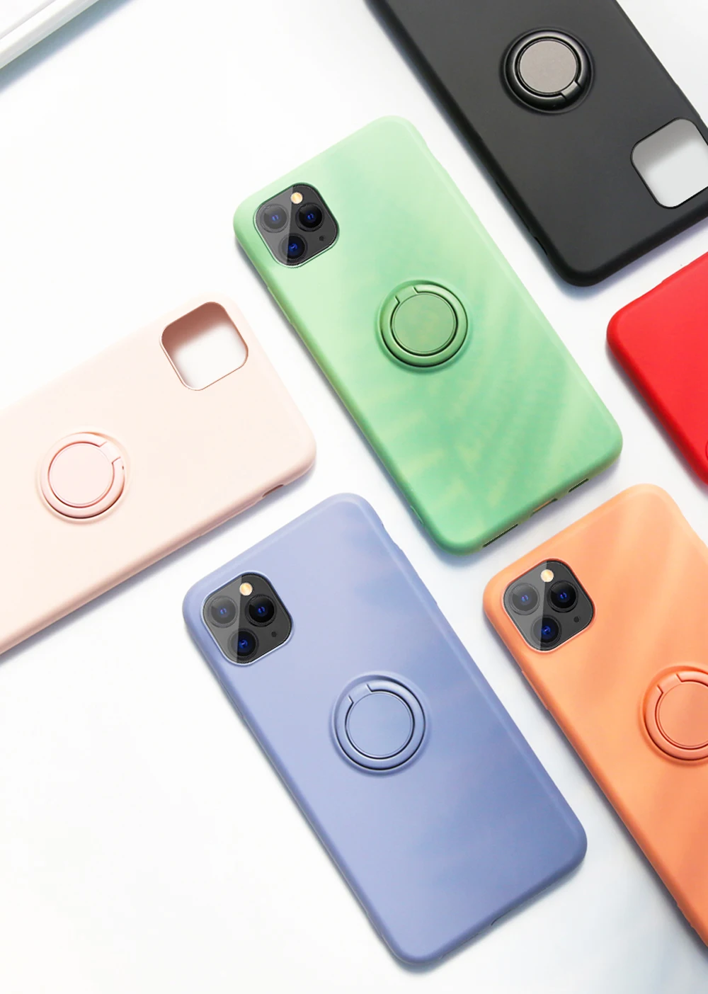 Мягкий силиконовый чехол, чехол для iPhone 7, 8, 6, 6S Plus, X, XS, S, 11 Pro, Max, XR, подставка для телефона, кольцо-держатель, противоударный защитный чехол для iPhone7 On