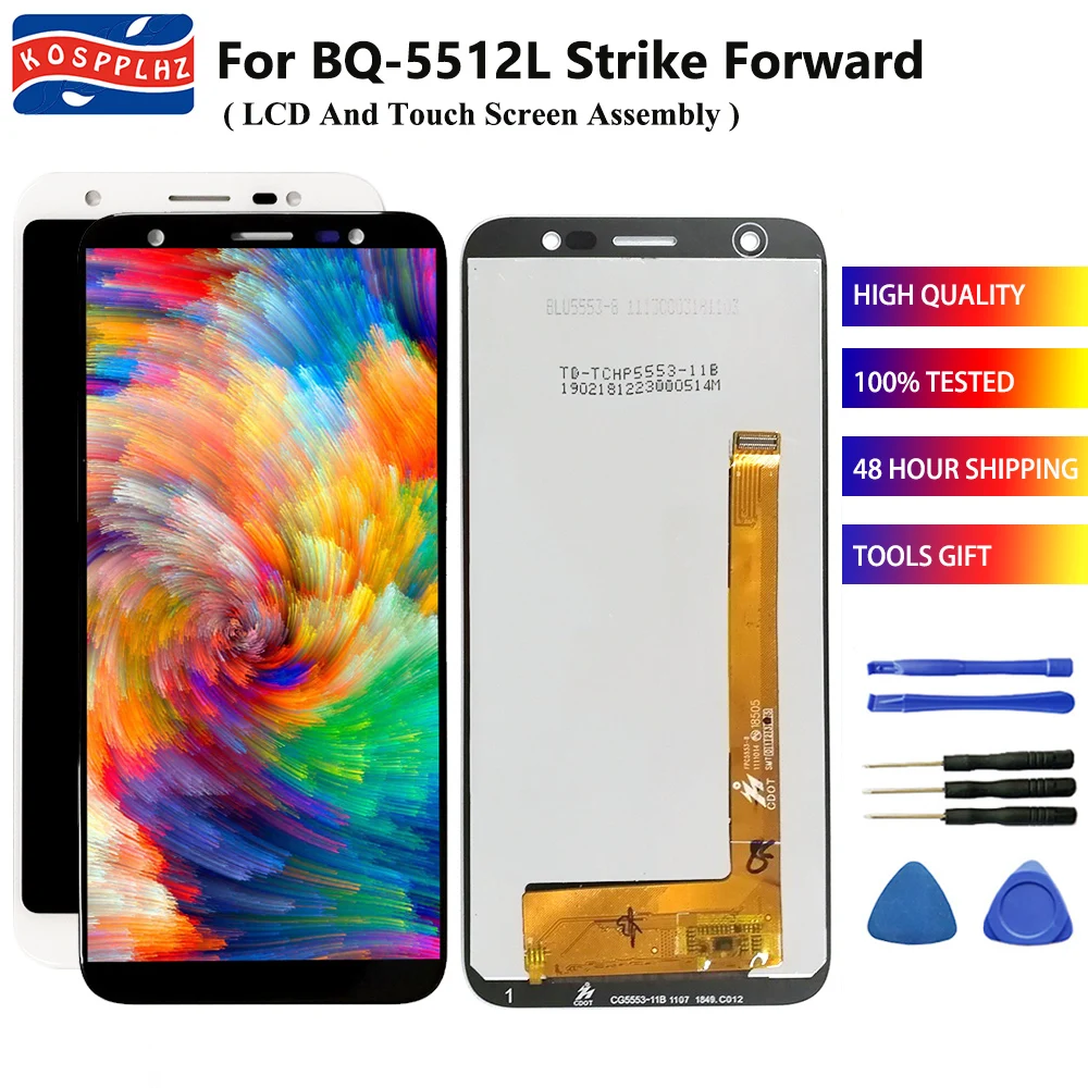 ЖК дисплей и кодирующий преобразователь сенсорного экрана в сборе для BQ 5512L 5512