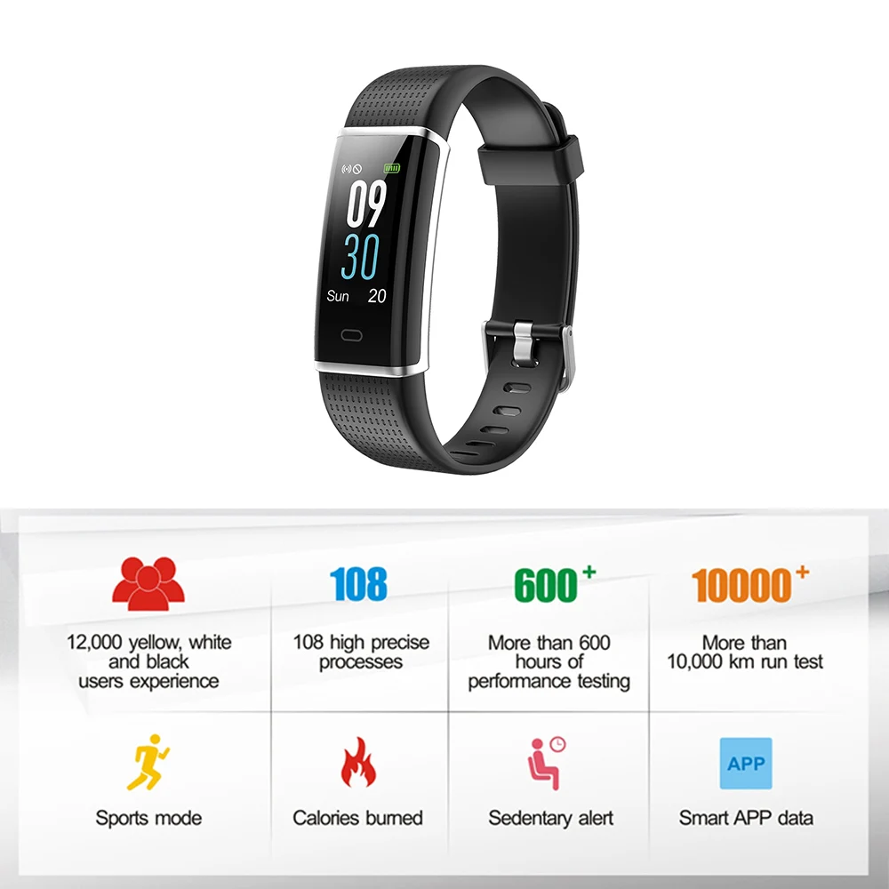 

Sport Smart Bracelet Heart Rate Monitor Watch Fitness Tracker Smart Band Blood Pressure For Women Men 15days Standby Up Bracelet