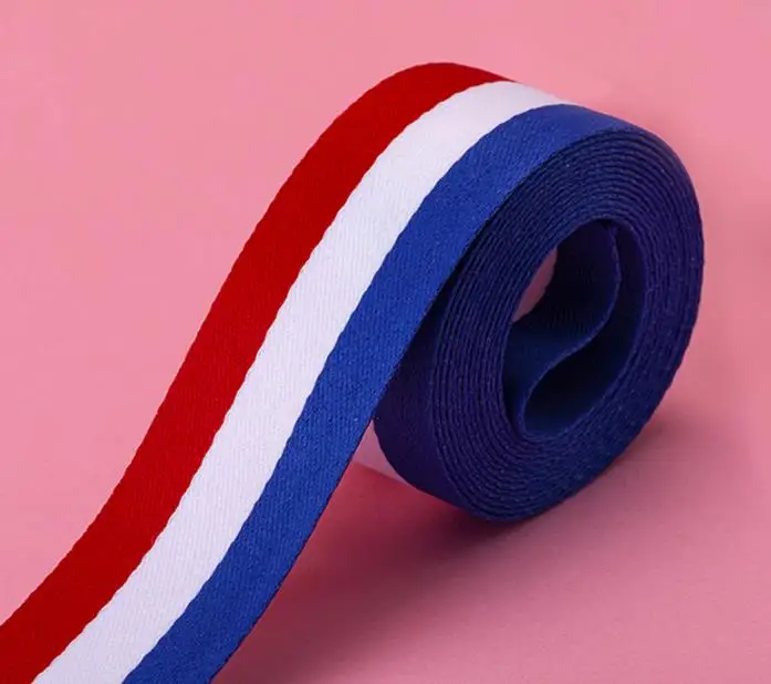 Grosgrain Ribbon 3M 1-4Cm Three Color Blue White Red Symbo France for Fresh Flower Bunch Bouquet Gifts Boxes Packing Decoration ribbon decoration
