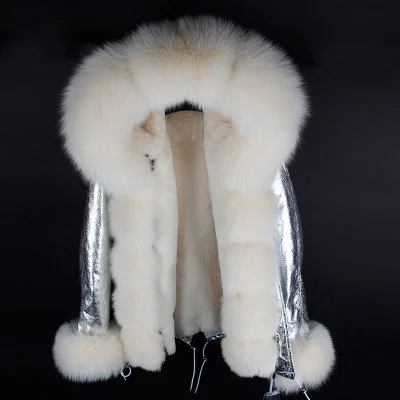 28 OFTBUY, парка, зимняя куртка для женщин, большой натуральный Лисий мех, воротник, теплая Толстая парка, верхняя одежда, зимнее пальто, женское меховое пальто - Цвет: 28