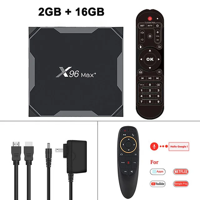 4GB 64GB 32GB X96 Max+ Android 9.0 TV BOX Smart X96 MAX Plus Amlogic S905X3  Quad Core 8K 2.4G&5G Dual WIFI Set top Box PK X96Q