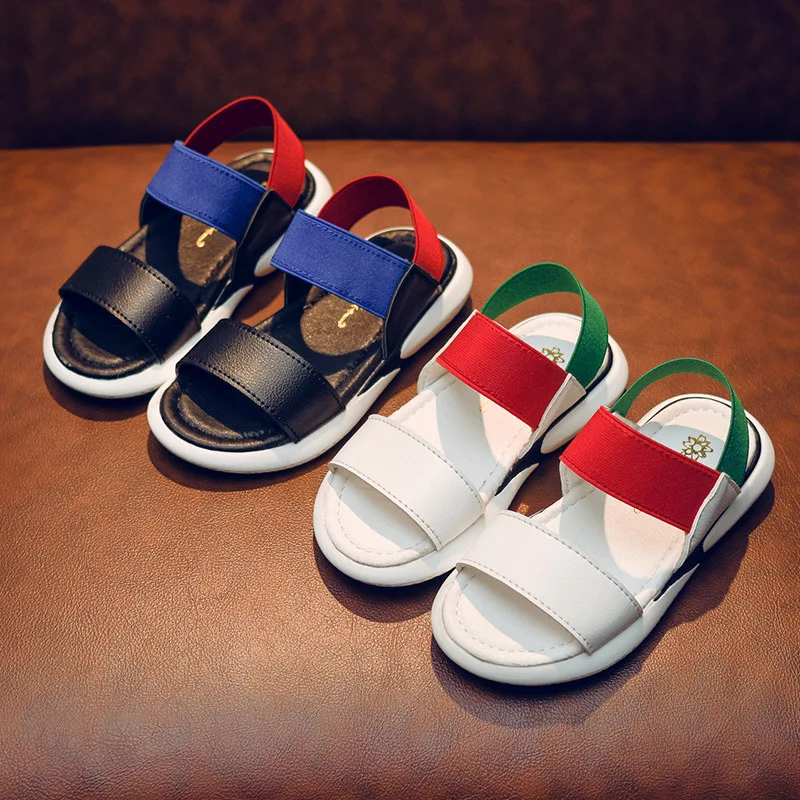 ULKNN   2020 New Summer Casual Beach Shoes Girls non-slip Soft Bottom Shoes Tide Korean Wild Baby Elastic Sandals