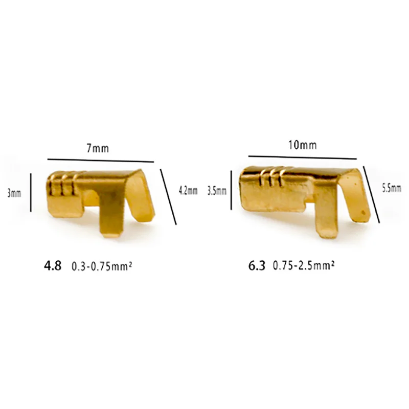 

6.3 0.75-2.5mm Crimping Button Cold Pressing Splice Electric Wire Terminal Connector Cable Lugs Sertir 4.8 0.3-0.75mm