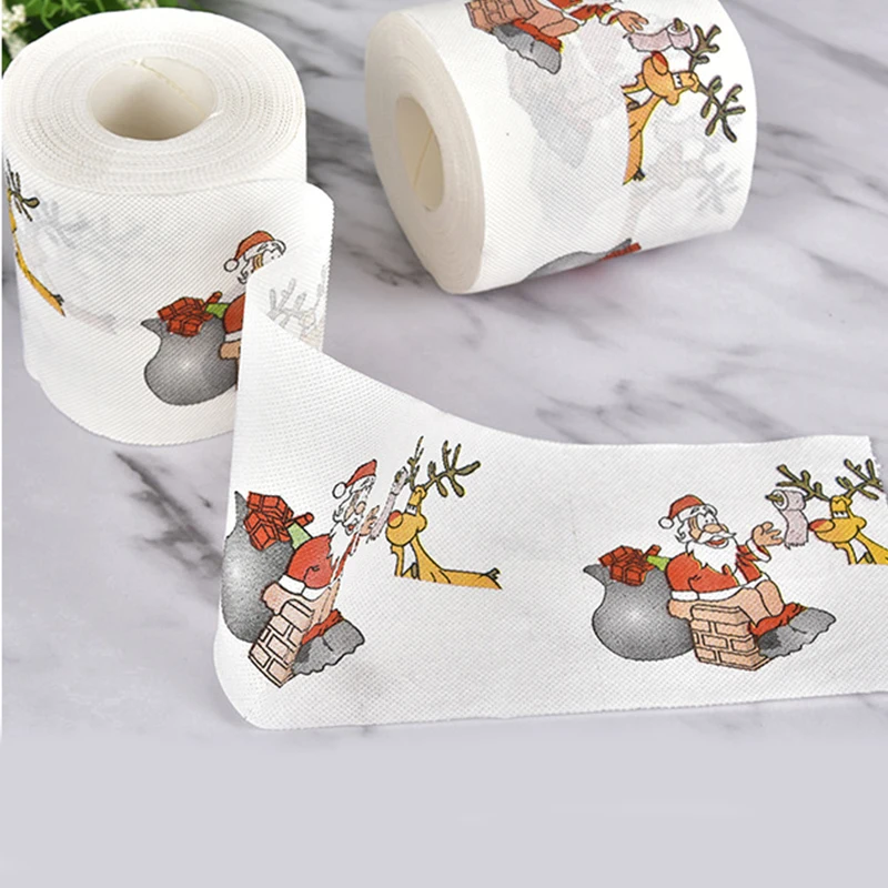 Christmas pattern toilet paper Santa Christmas tree printed tissue Home Gifts Navidad Happy New Year