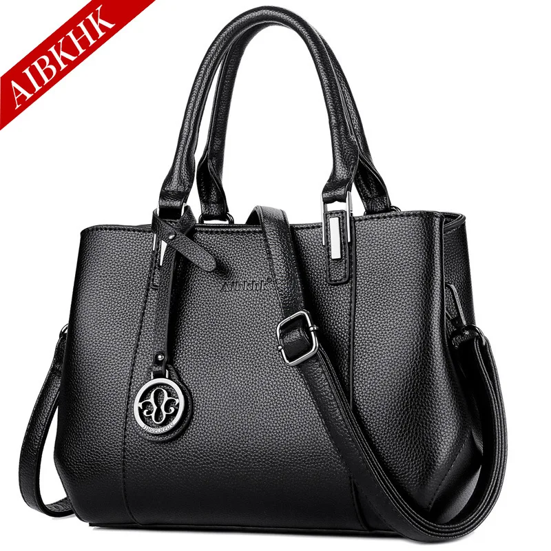 Роскошные женские сумки дизайнерские черные сумки через плечо Брендовые женские сумки из натуральной кожи сумки-шопперы для женщин - Цвет: S9196-Black