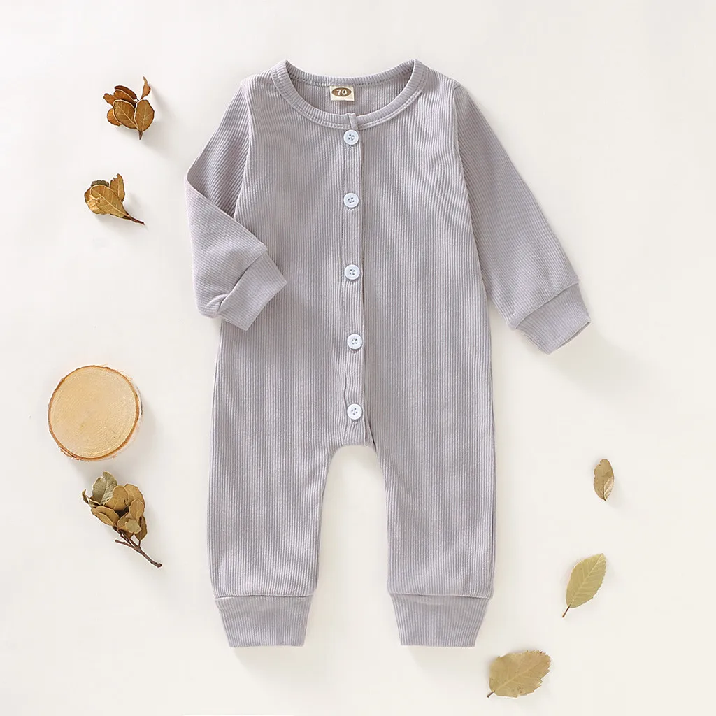 Newborn Infant Boys Baby Girl Clothing Long Sleeve Solid Romper Jumpsuit Christmas Costume Clothes Outfits MuqGew Coveralls