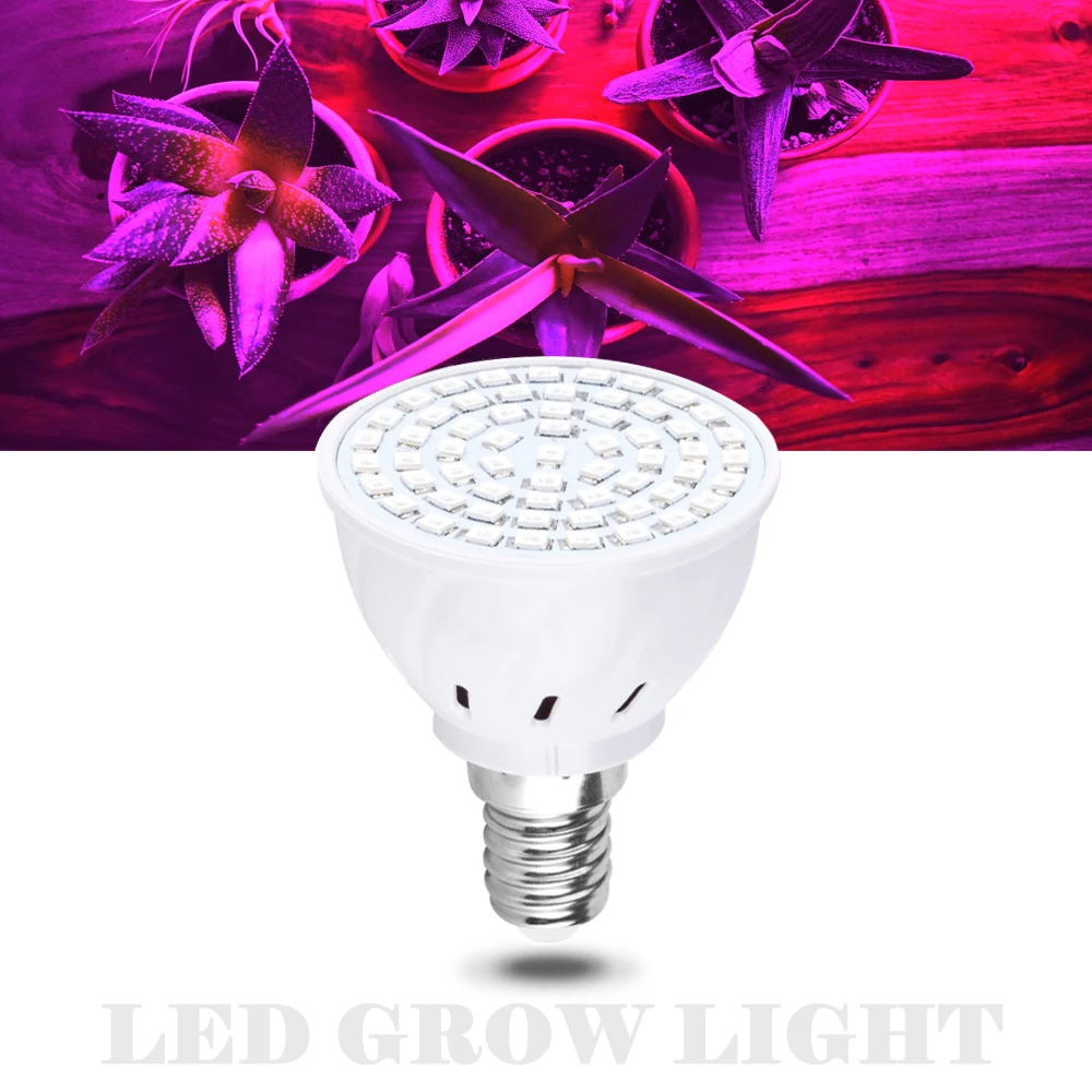 Светодиодный светать для растений E27 светодиодный 220 V полный спектр растет светильник AC85-265V для выращивания цветов, овощей рассады