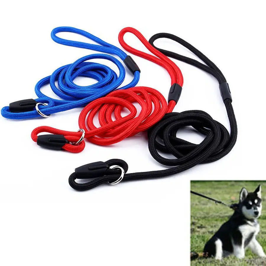 130CM Pet Dog Nylon Rope Training Leash Slip Lead Strap Adjustable Collar Traction Rope for Small & Medium Breed Dogs Supplies